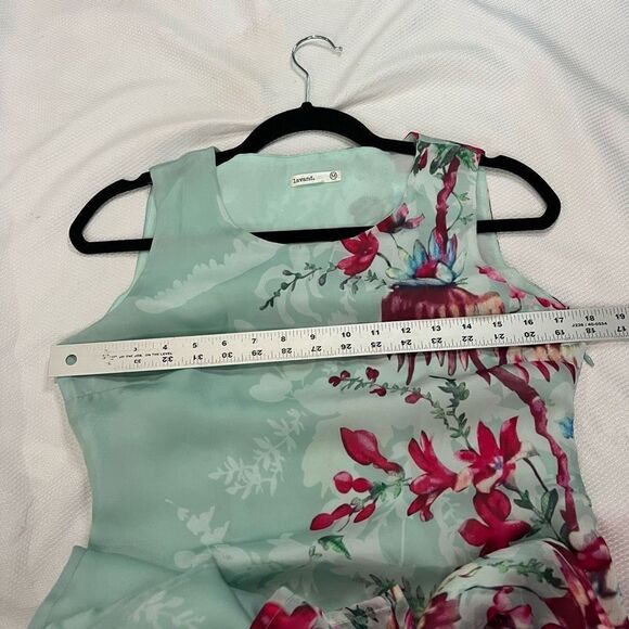 Asos Lavand Turquoise Pink Floral Printed Sleeveless Shift Dress - Picture 7 of 10